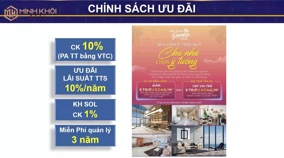 Chính sách ưu đãi dành cho khách hàng mua biệt thự Commercial Villas Hòn Thơm