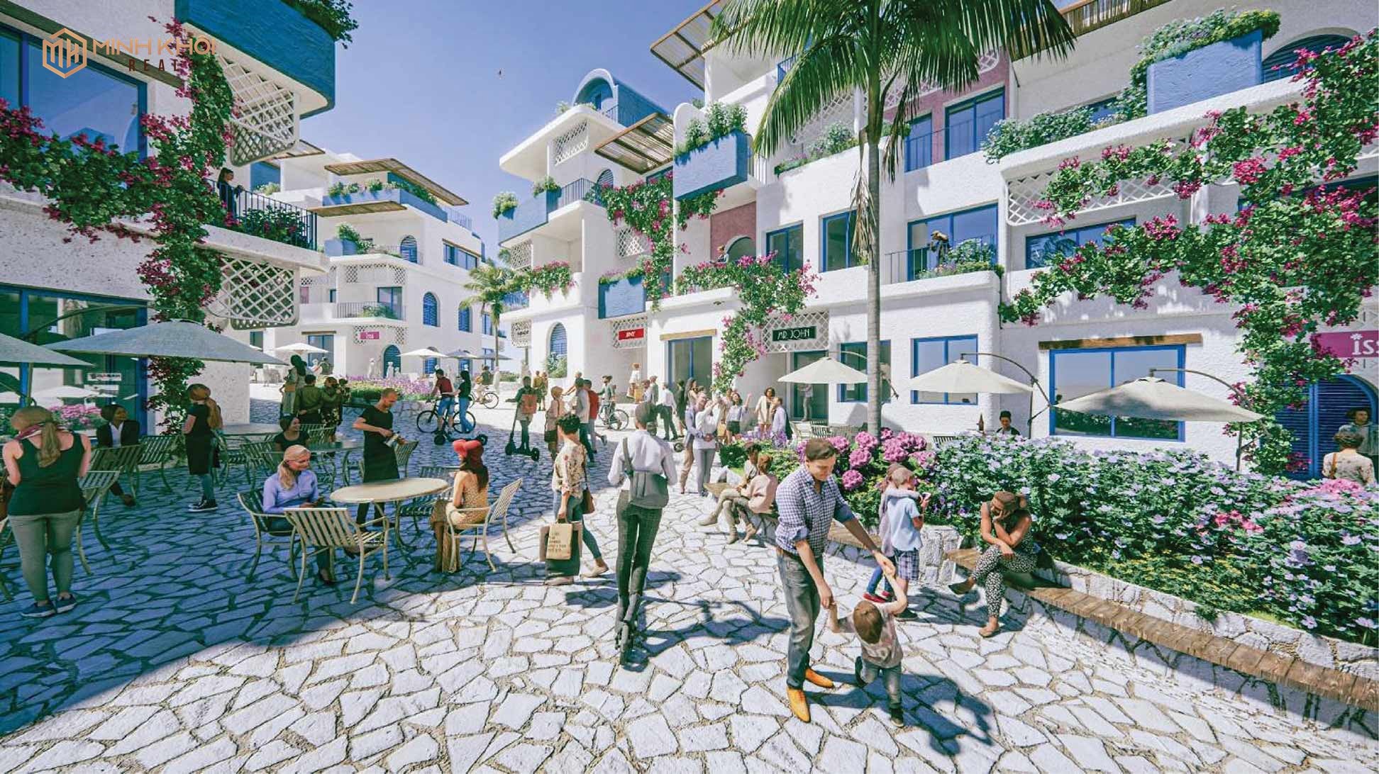 Thiết kế của shophouse Santorini Hòn Thơm rất đẹp và độc đáo.